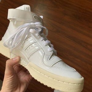 Adidas Forum 84 White Patent Leather Shiny High Women's Shoes G58066 Size 9